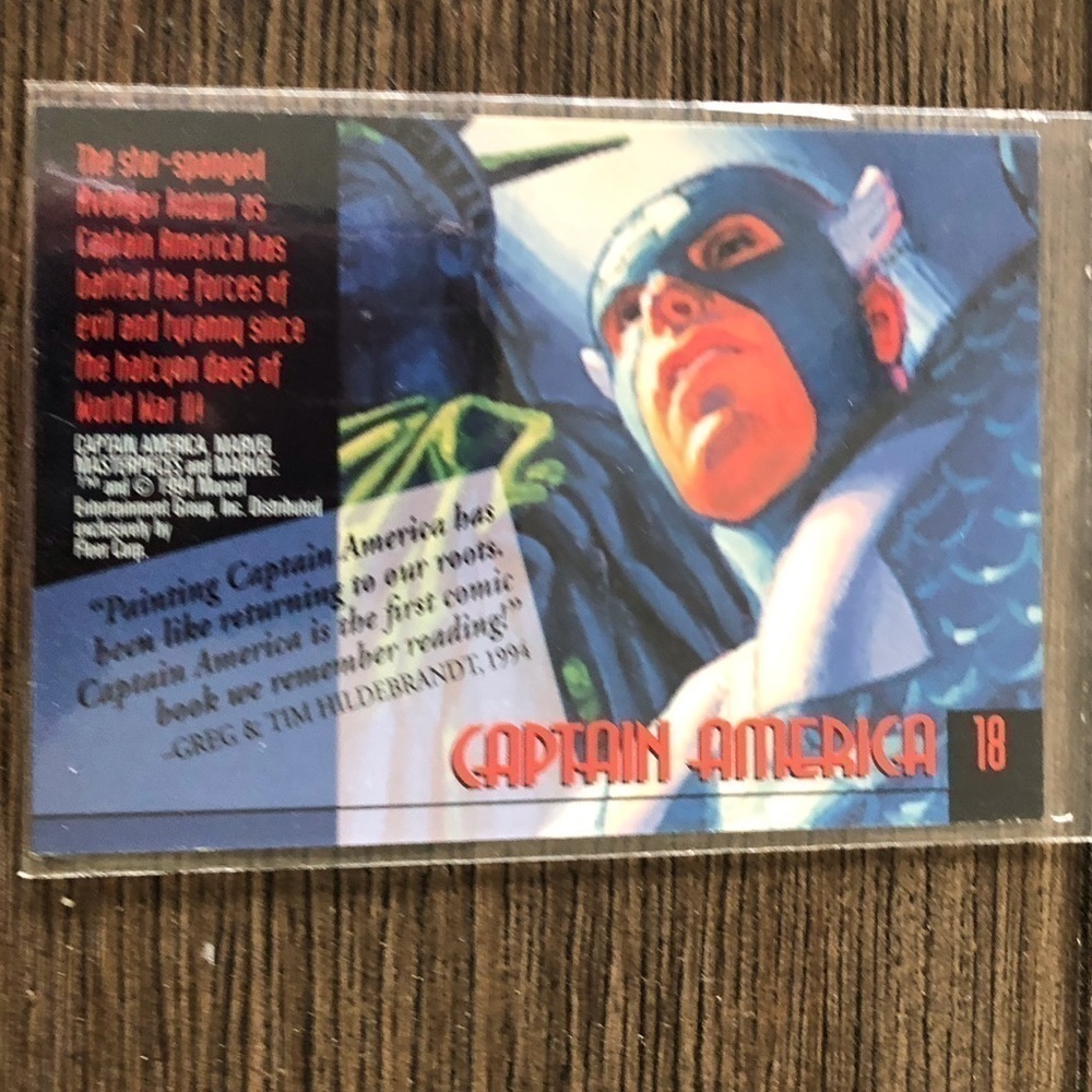 ’94 Marvel Masterpieces trading card: Captain America #18 - Picture 2 of 2